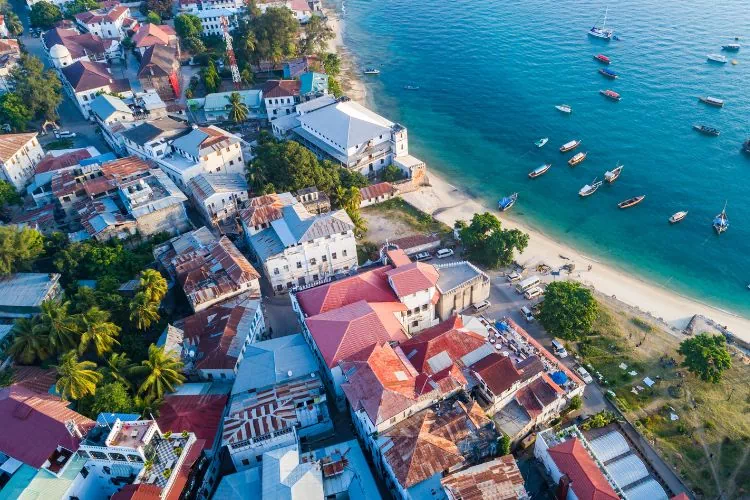Vue aérienne de Stone Town