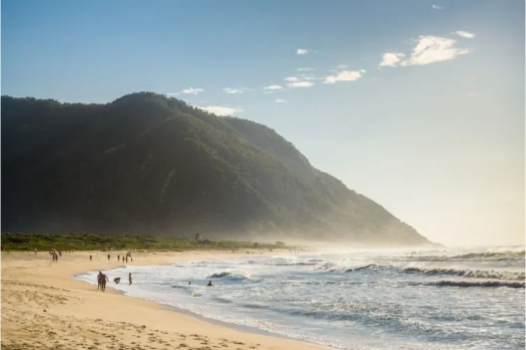 La plage de Praia de Grumari au Brésil