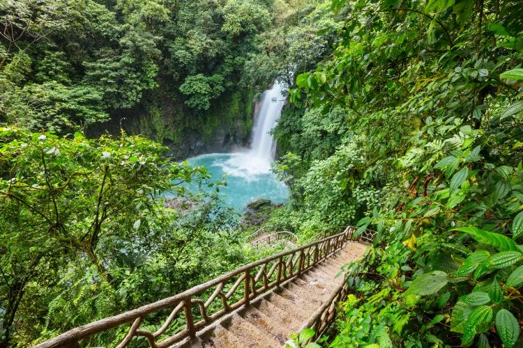 Descente vers une cascade du Costa Rica