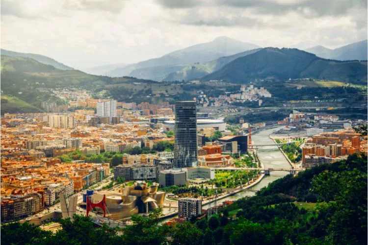 Vue aérienne de Bilbao en Espagne