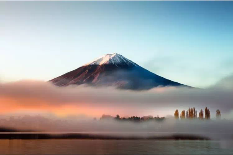 Paysage du mont Fuji prise en photo au loin