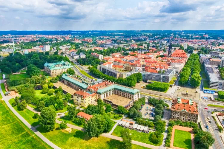 Vue aérienne sur Strasbourg